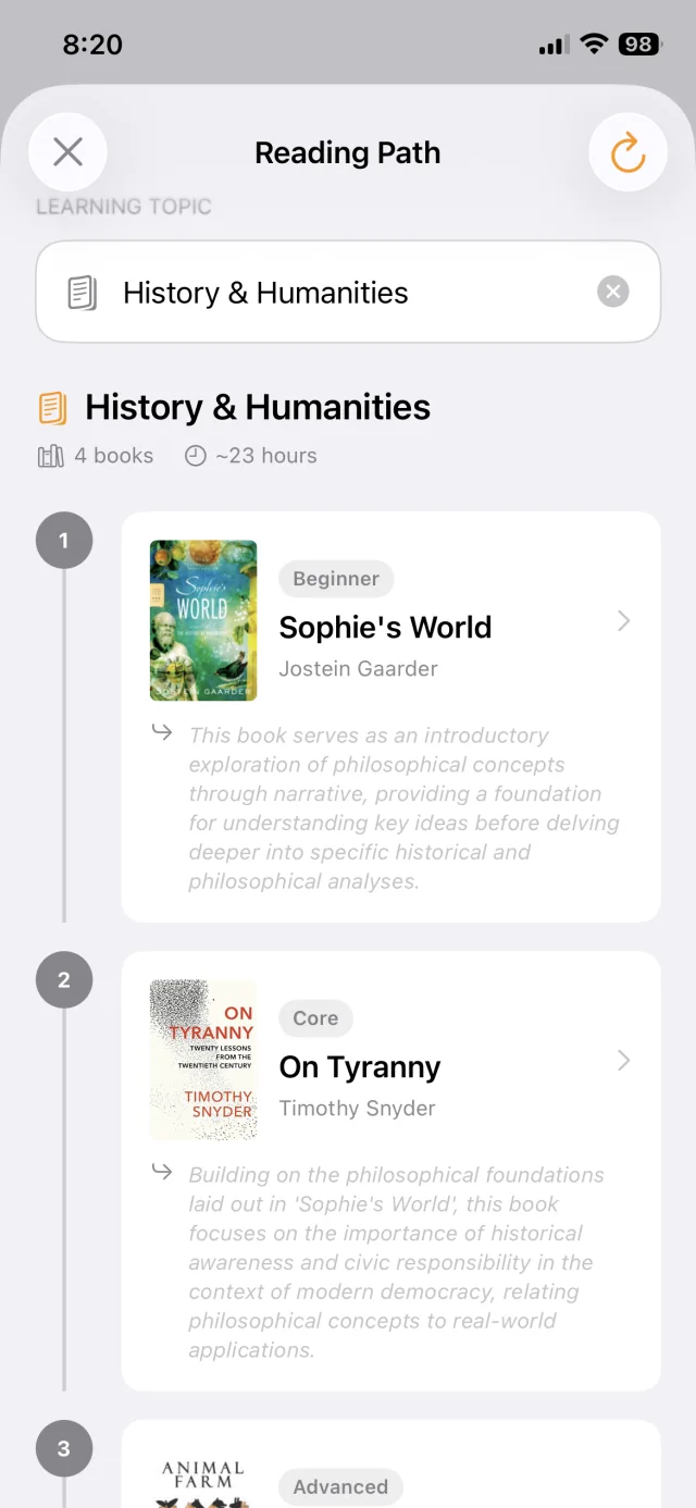 Bookra themed reading paths